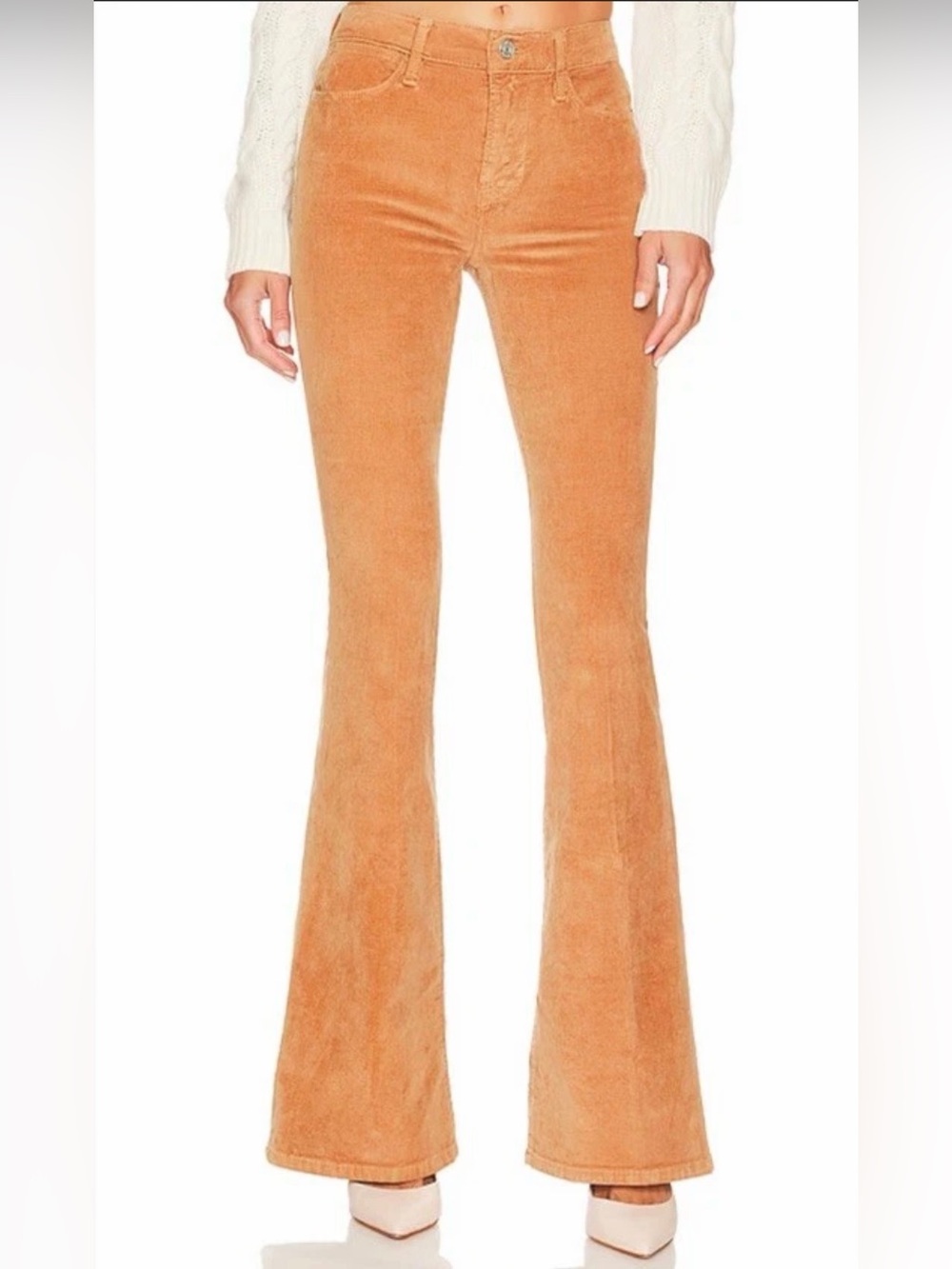 Frame Denim Le High Flare Corduroy Pants in Camel
